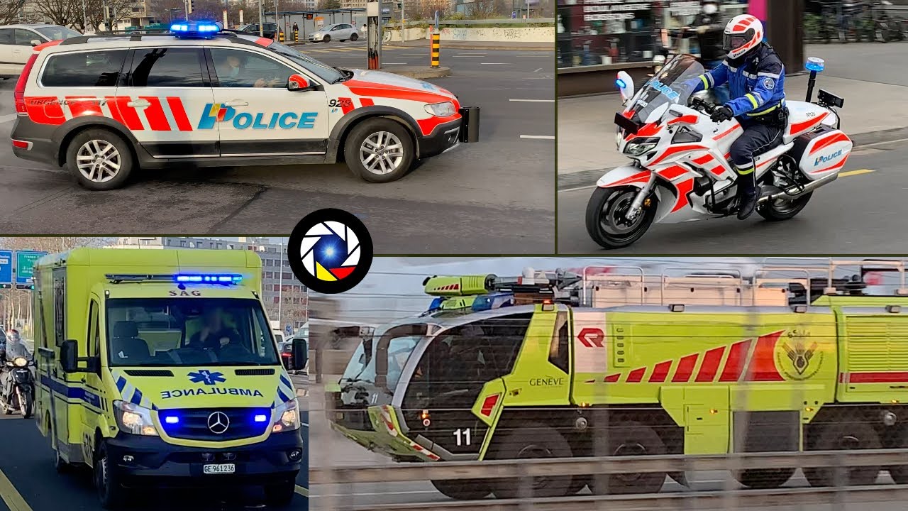 Services  de Secours  de Gen&egrave;ve Compilation - Police - Pompiers - Ambulances