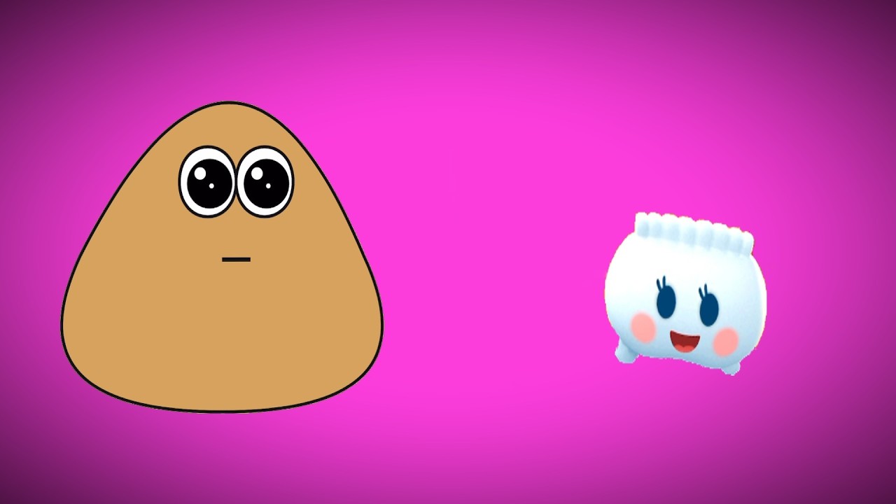 POU juego. Pou  conoce a un nuevo tamagotchi. Parece una nube!.