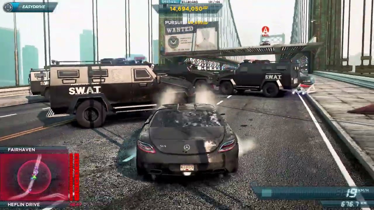 Mercedes SLS AMG vs Police | Police Chase Max Heat Level Escape | NFS Most Wanted