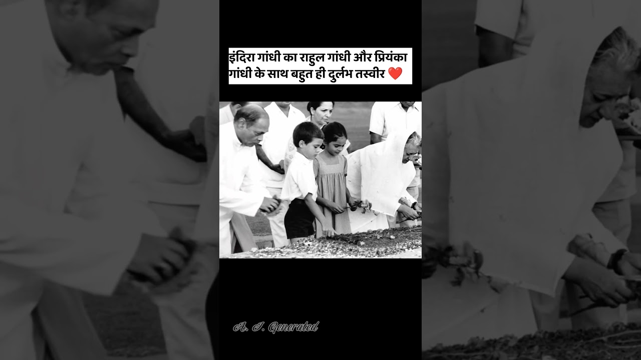 Indira Gandhi and Rahul and Priyanka Gandhi