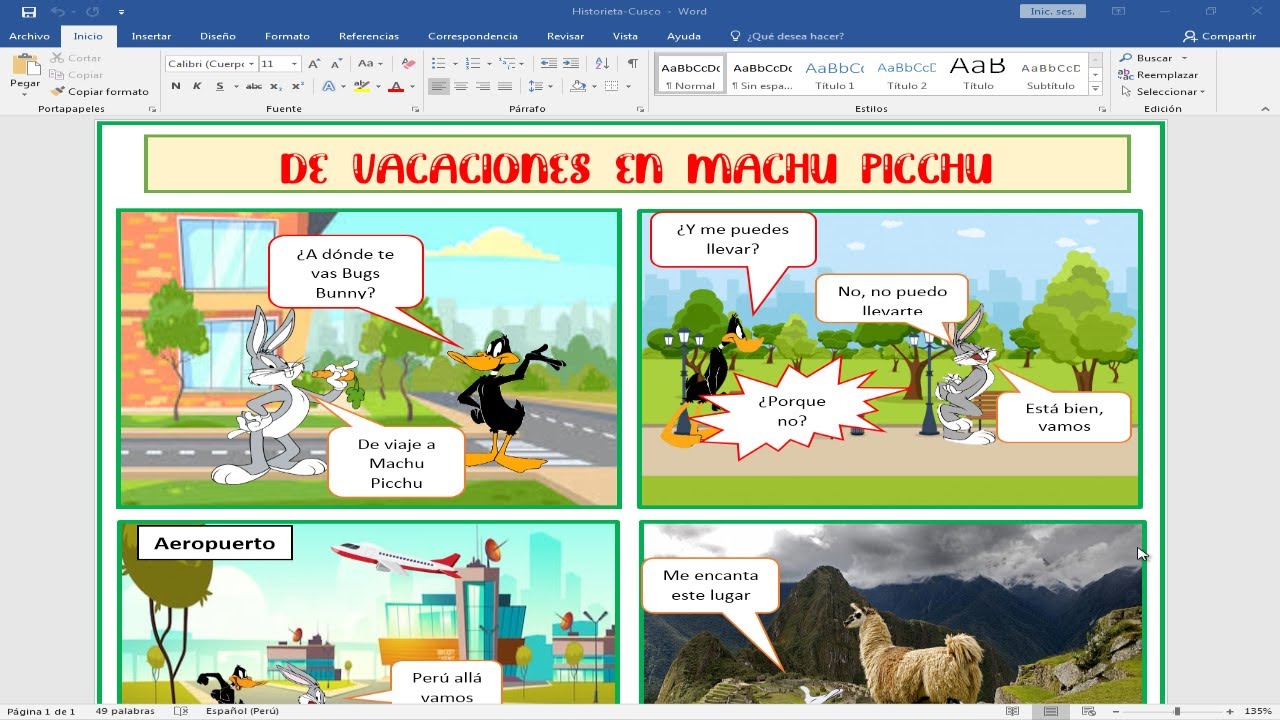 Historieta en Word - Descargar