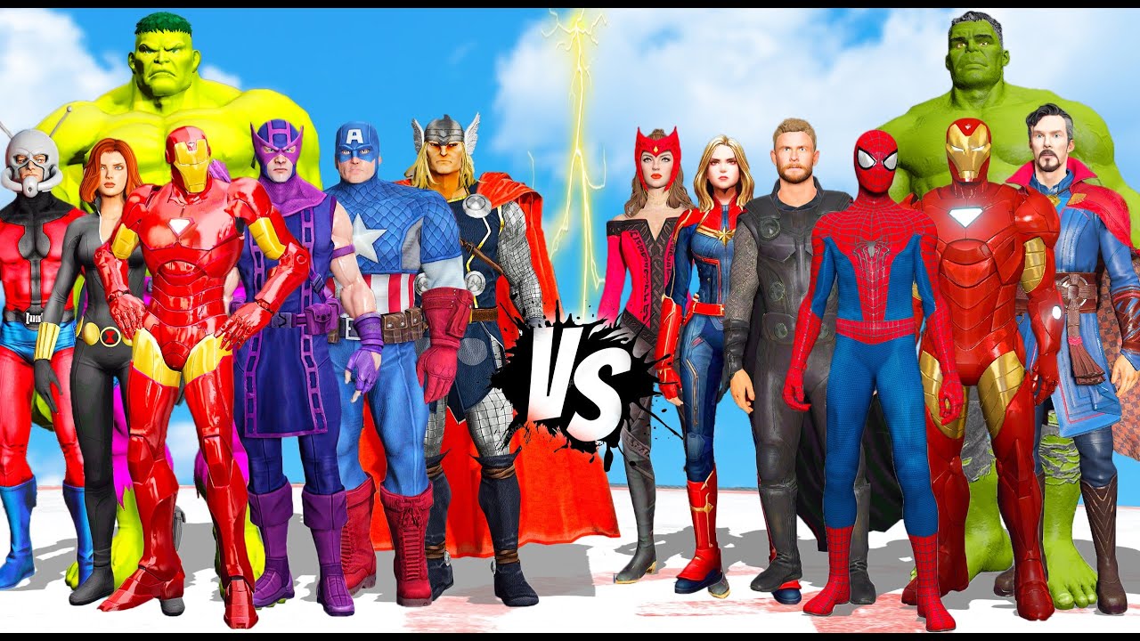 THE AVENGERS COMIC VS THE AVENGERS CLASSIC - SUPERHEROES BATTLE