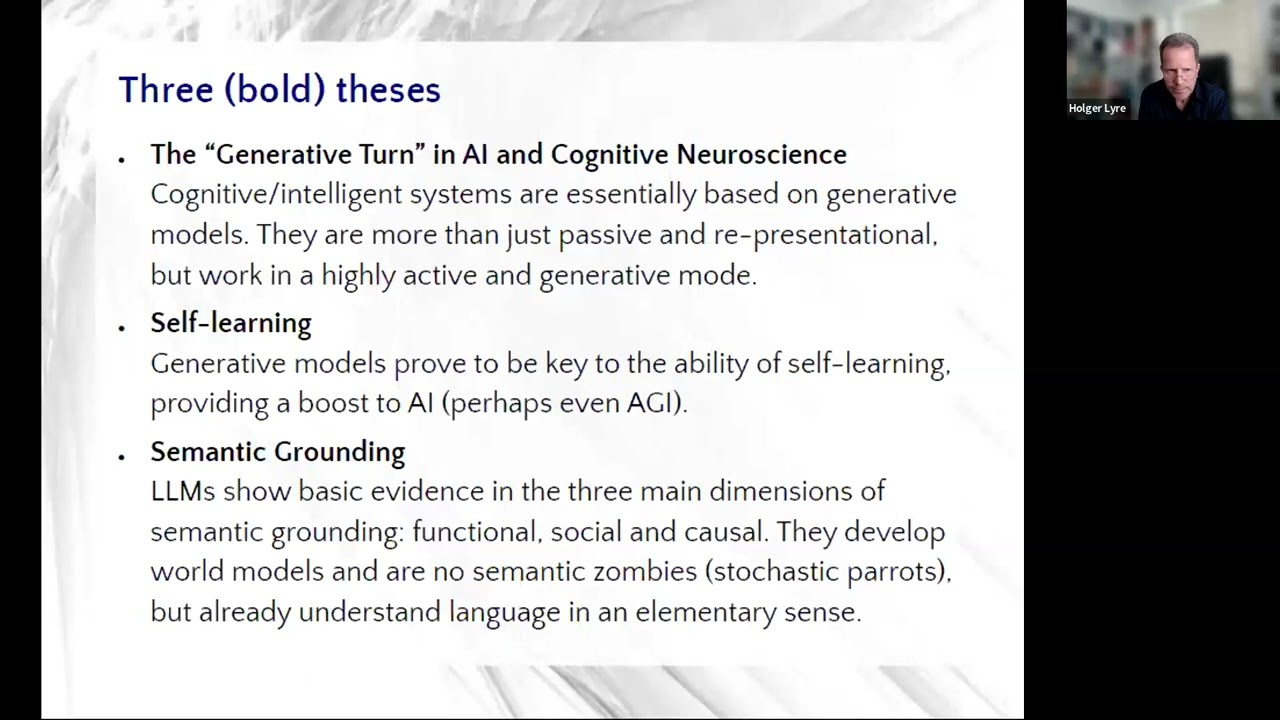 LLM UNDERSTANDING: 37. Holger LYRE “Understanding AI”: Semantic Grounding in Large Language Models