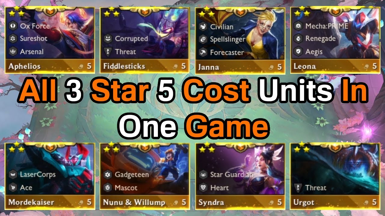 ALL 5 Cost 3 Star Champions In ONE Game | TFT Set 8