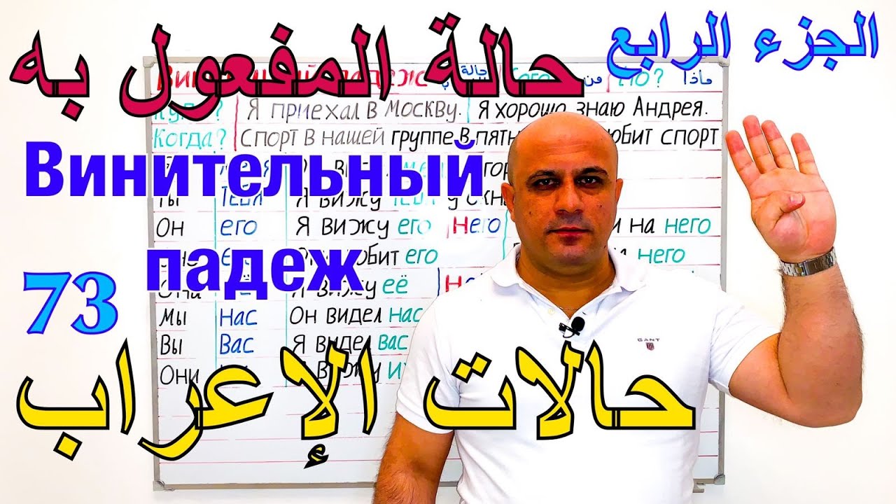 حالة المفعول به في اللغة الروسية - الجزء الرابع | الصفات | حالات الاعراب الروسية | Винительный падеж