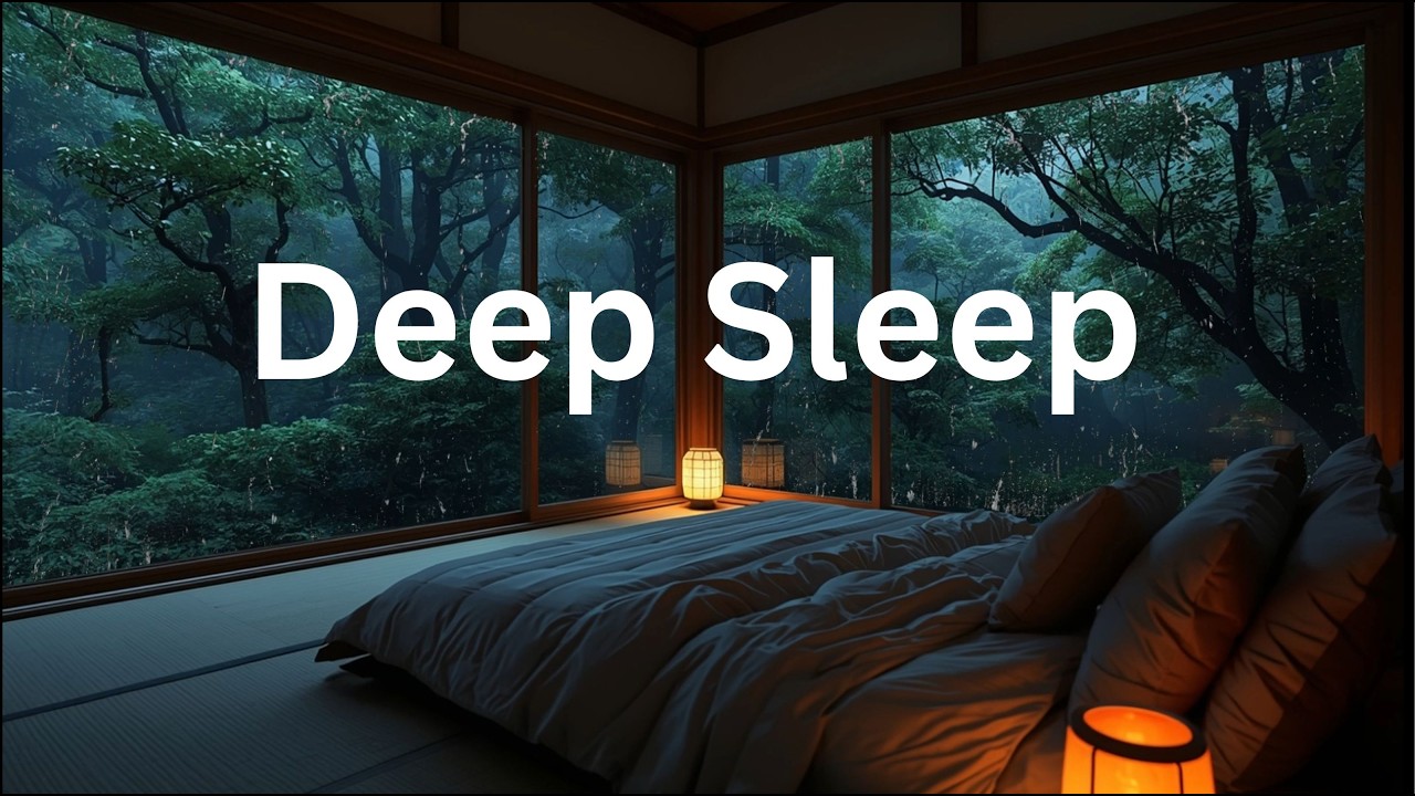 Peaceful Night Rain 🌙 Soft Piano Sleep Ambience