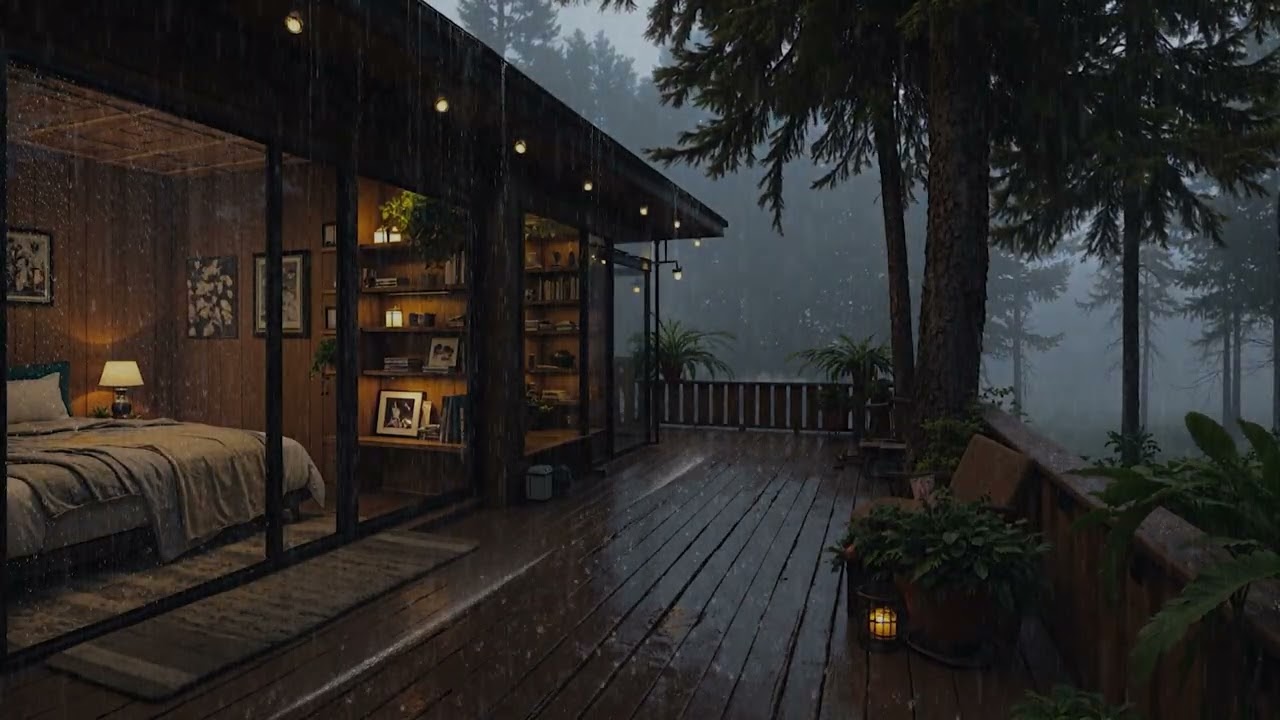 8 Hours Night Forest Rain Sounds 🌲 Safe Space for Healing & Deep Rest (4K – No Ads)