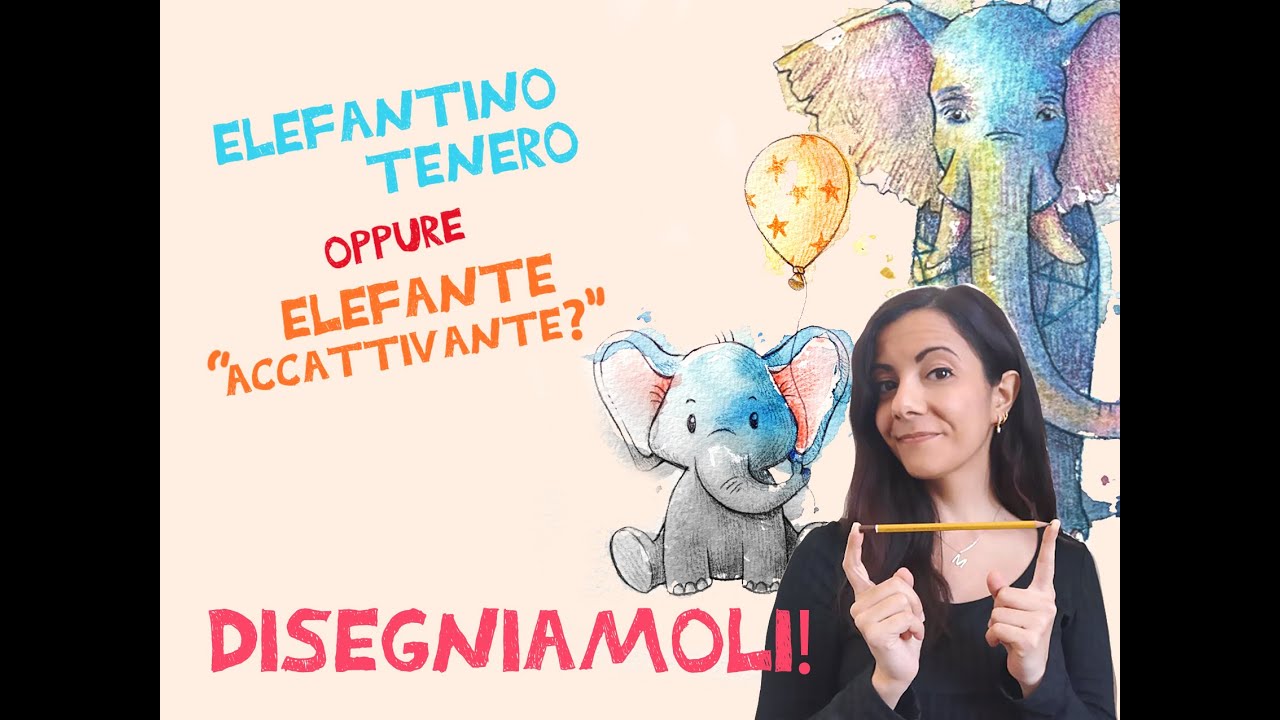 Come disegnare un elefantino tenero e un elefante più articolato