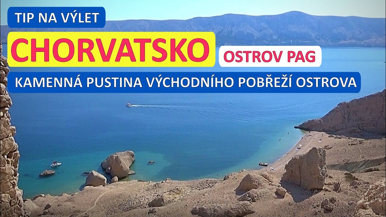 Nahlédněte na východní pobřeží ostrova Pag