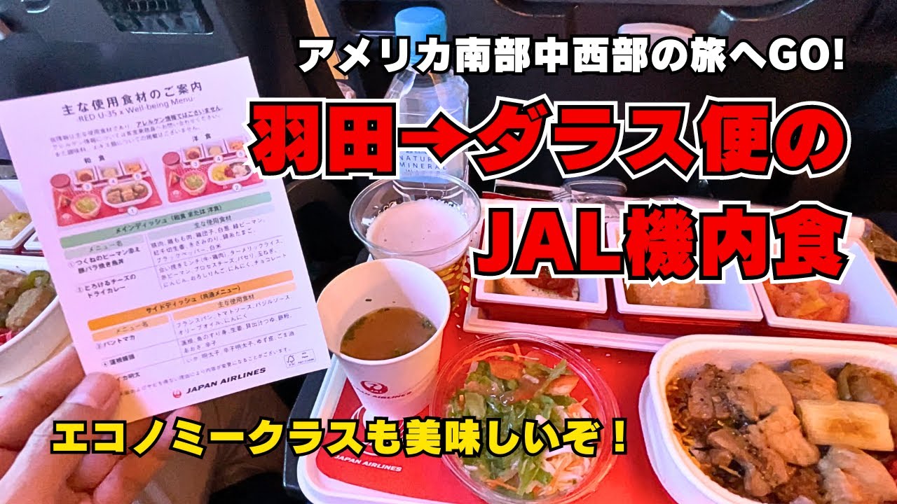 【おいしい機内食】羽田からダラスのJAL機内食が盛りだくさん