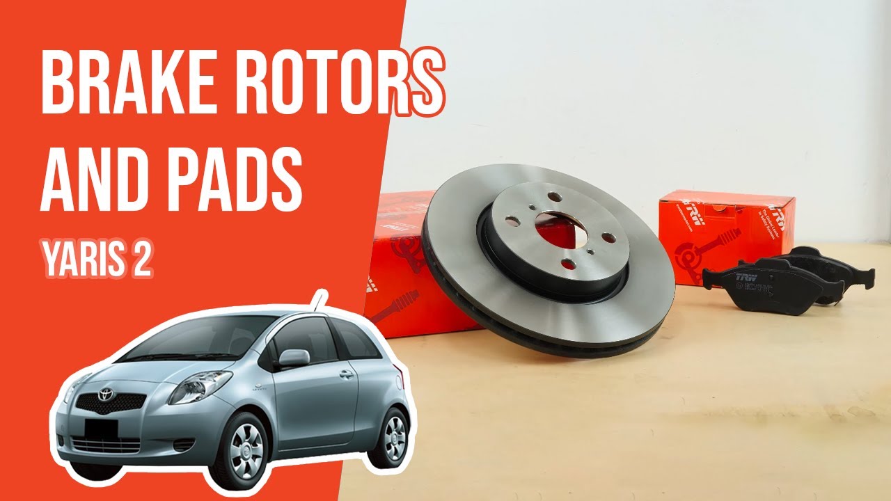 How to replace the front brake rotors and pads Yaris mk2 🚗