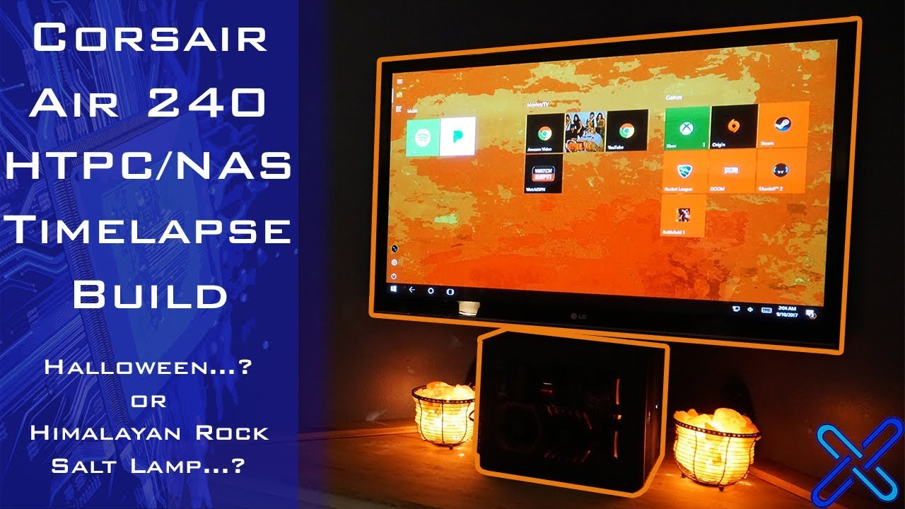 Corsair Air 240 HTPC/NAS/GAMING Timelapse Build (Halloween/Himalayan Rock Salt Theme)