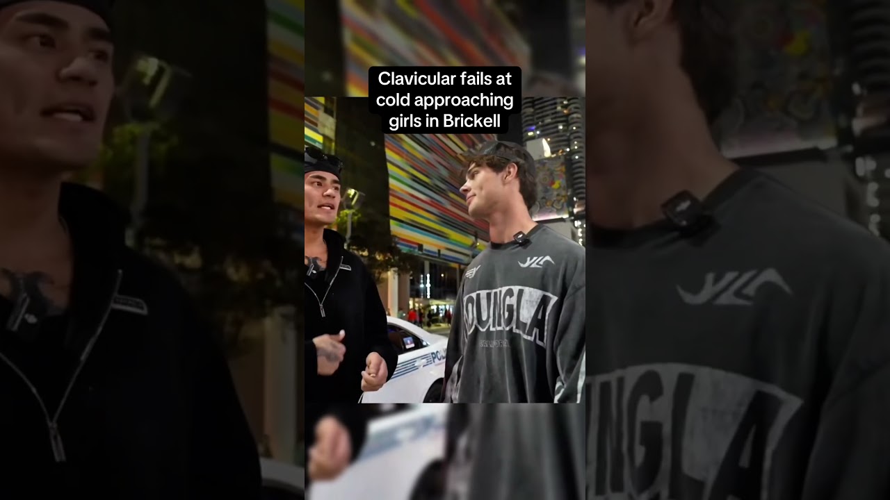 Soosh gives celebrity kick live streamer Clavicular some tips on cold approaching girls in Miami🌴