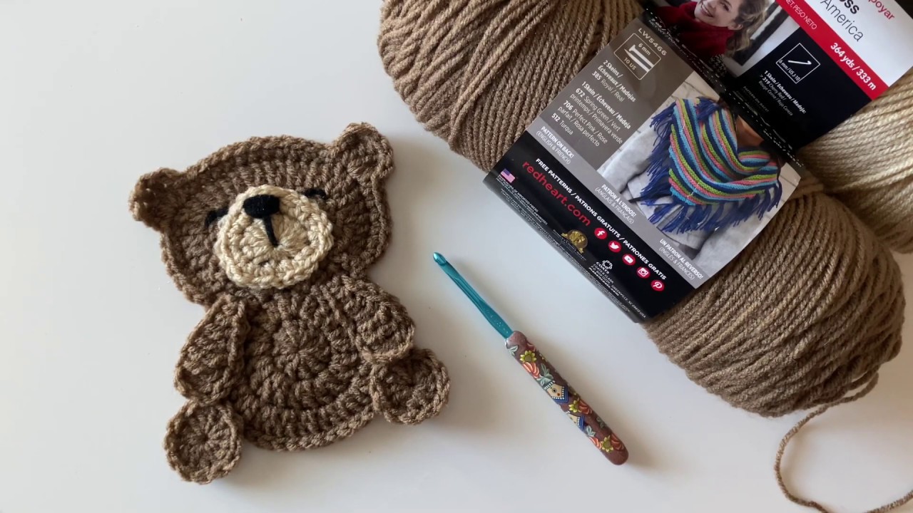 Crochet Teddy Bear Applique