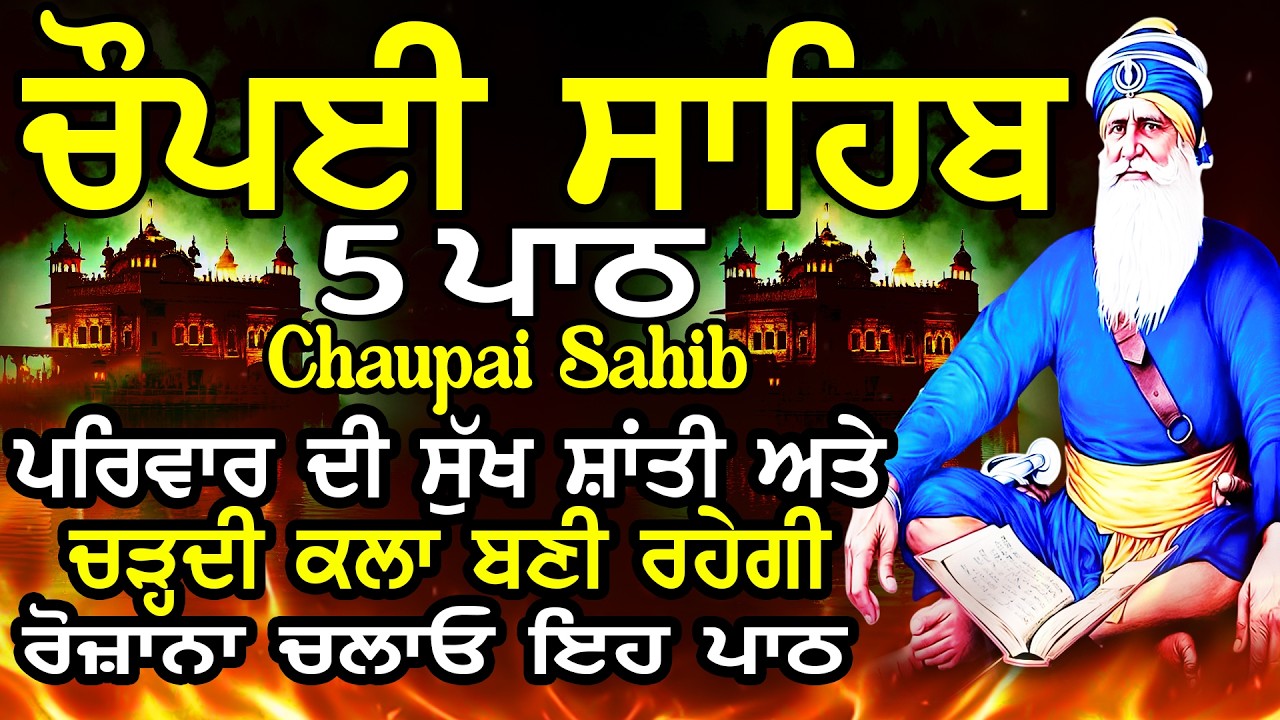 Chopai Sahib | 5 Chaupai Sahib Nitnem | 5 Chaupai Sahib Path | ਚੌਪਈ ਸਾਹਿਬ ਨਿਤਨੇਮ | ਚੌਪਈ ਸਾਹਿਬ ਪਾਠ