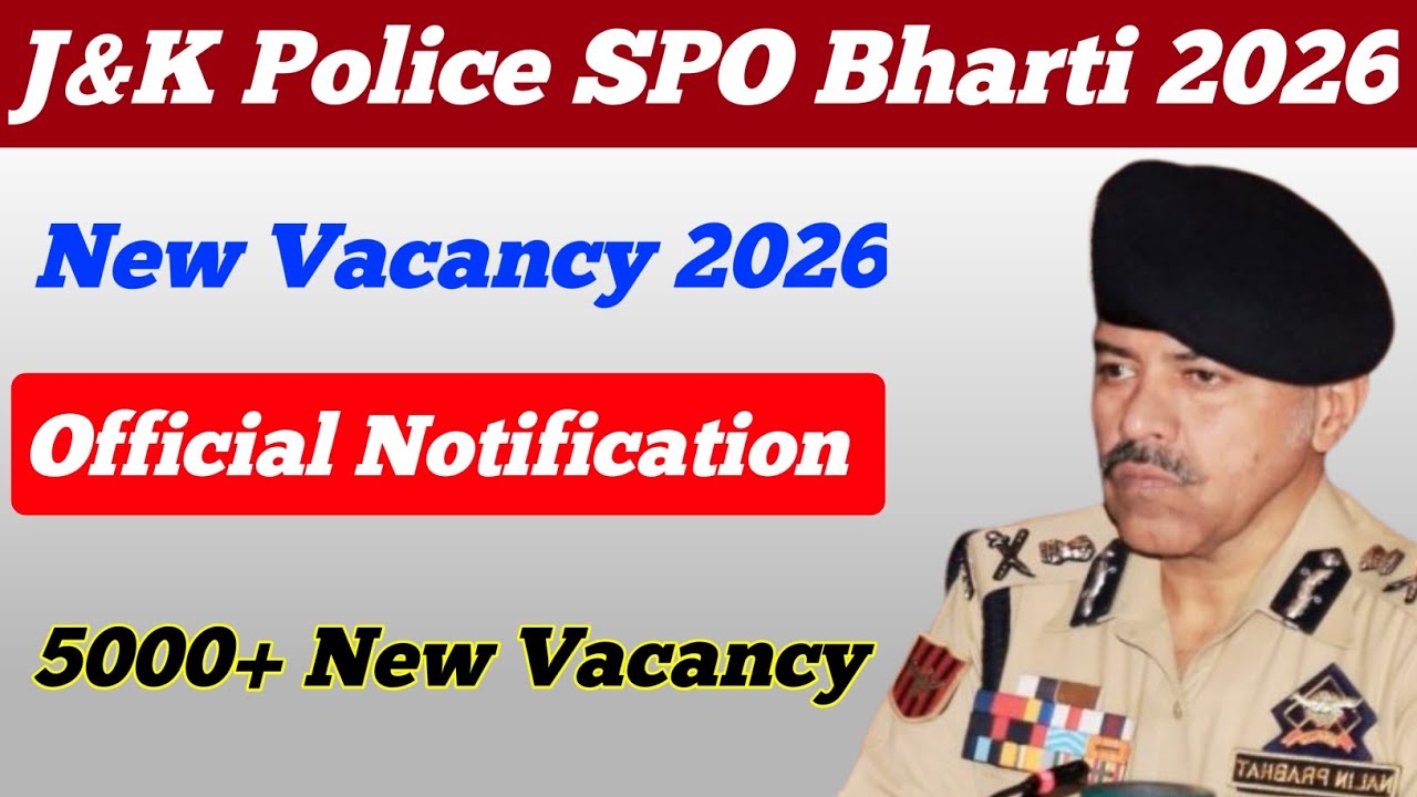 J&K Police SPO Bharti 2026|Official Notification|New Vacancy 2026|q1