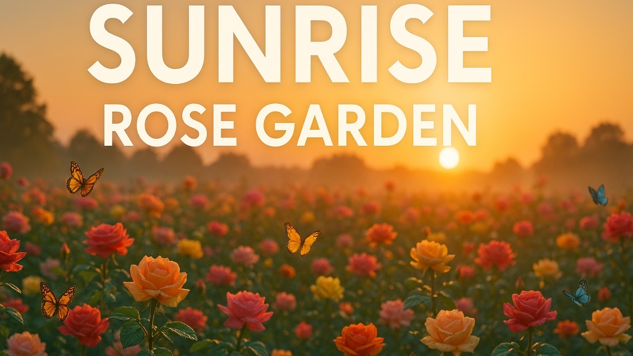 Sunrise Rose Garden Ambience – Soft Morning Light & Gentle Nature Atmosphere for Relaxation 4k