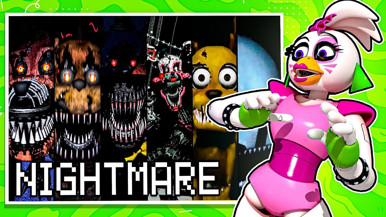 ALL Nightmare Animatronics REACT with Glamrock Chica