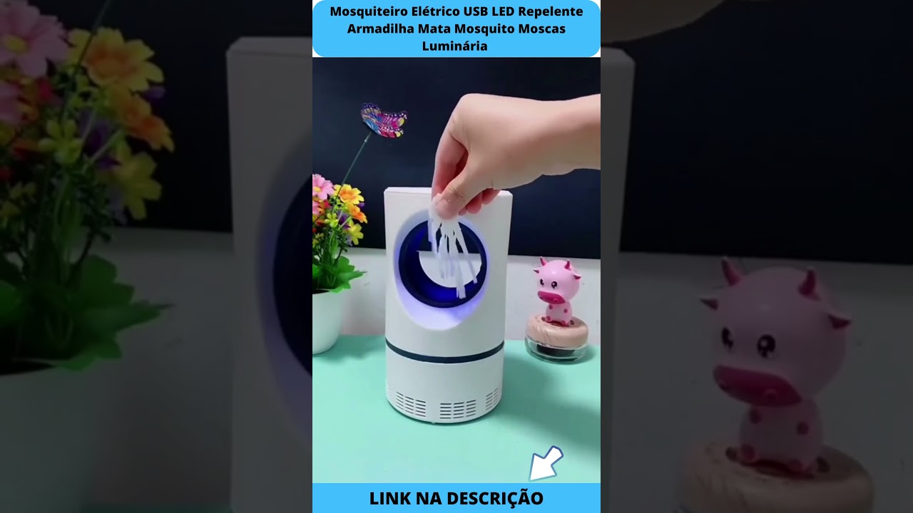 Mosquiteiro Elétrico USB LED Repelente Armadilha Mata Mosquito Moscas Luminária