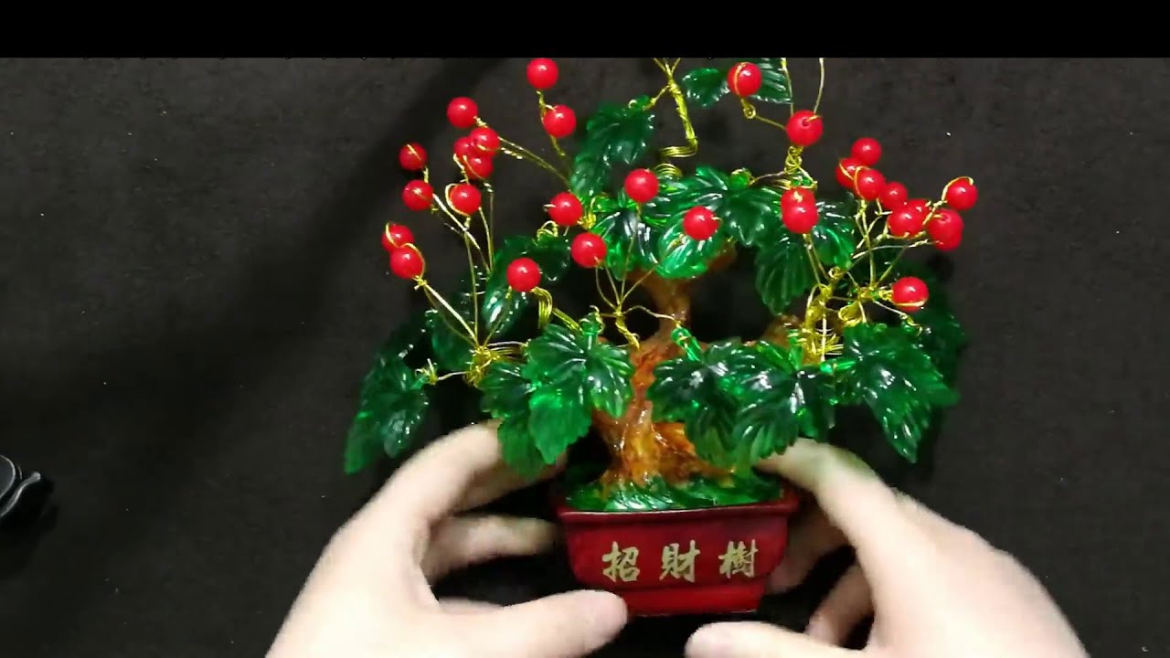 水晶串珠 趣味小物 9孔招財珠子葉片樹