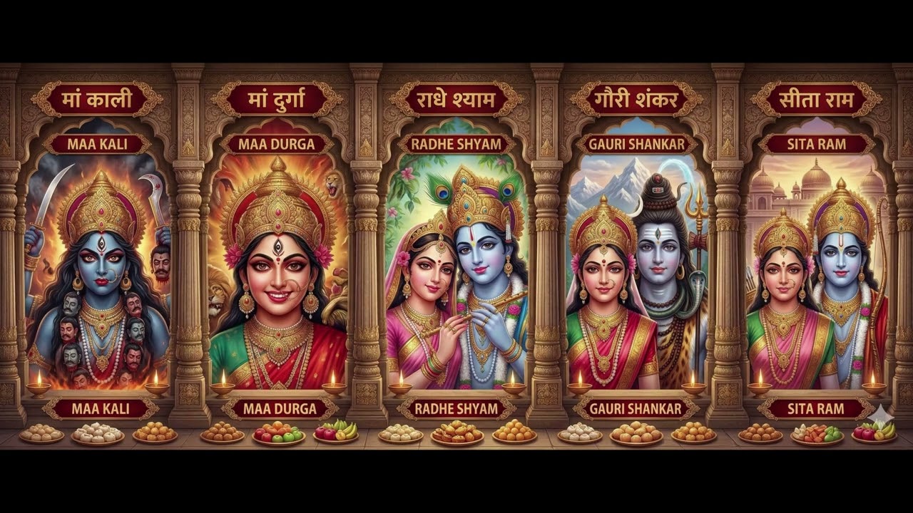 Kali Durge Radhe Shyam Gauri Shankar Sita Ram | Powerful Peaceful Bhajan
