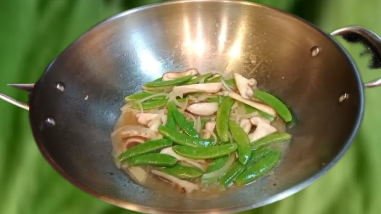 oseng kacang kapri kulup an sayur & goreng daging tepung