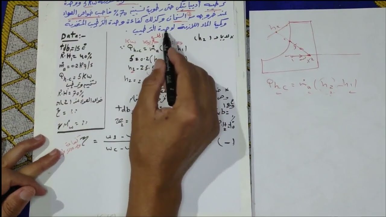 #أنظمة  تكييف الهواء(ج10)#مسائل عن العمليات السيكرومترية#معهد فنى#جدارات-كلية تعليم صناعى