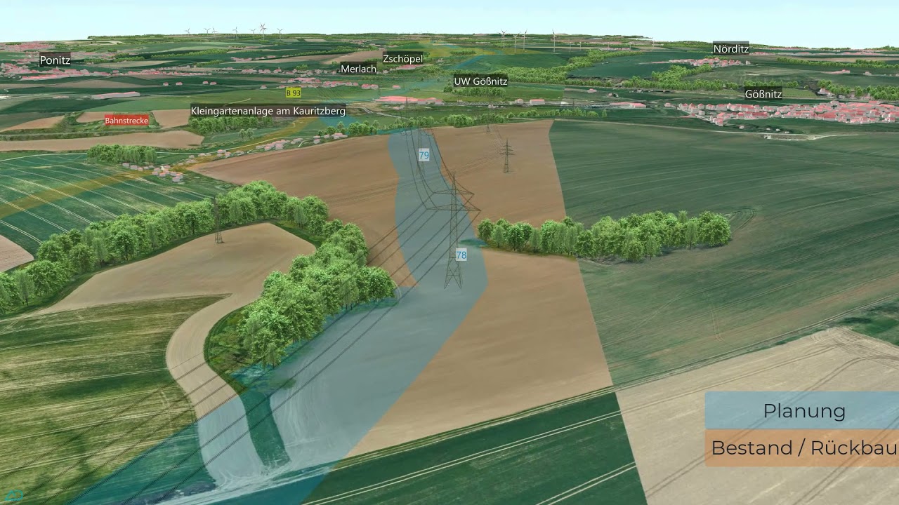Röhrsdorf-Weida-Remptendorf: Visualisierung der geplanten Trasse im Abschnitt Ost