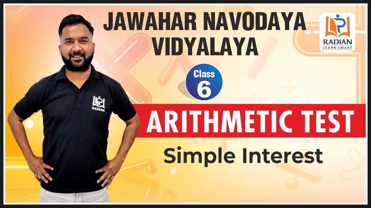 Simple Interest Navodaya Vidyalaya Class 6 | Jawahar Navodaya Vidyalaya (JNV) Entrance Exam 2022