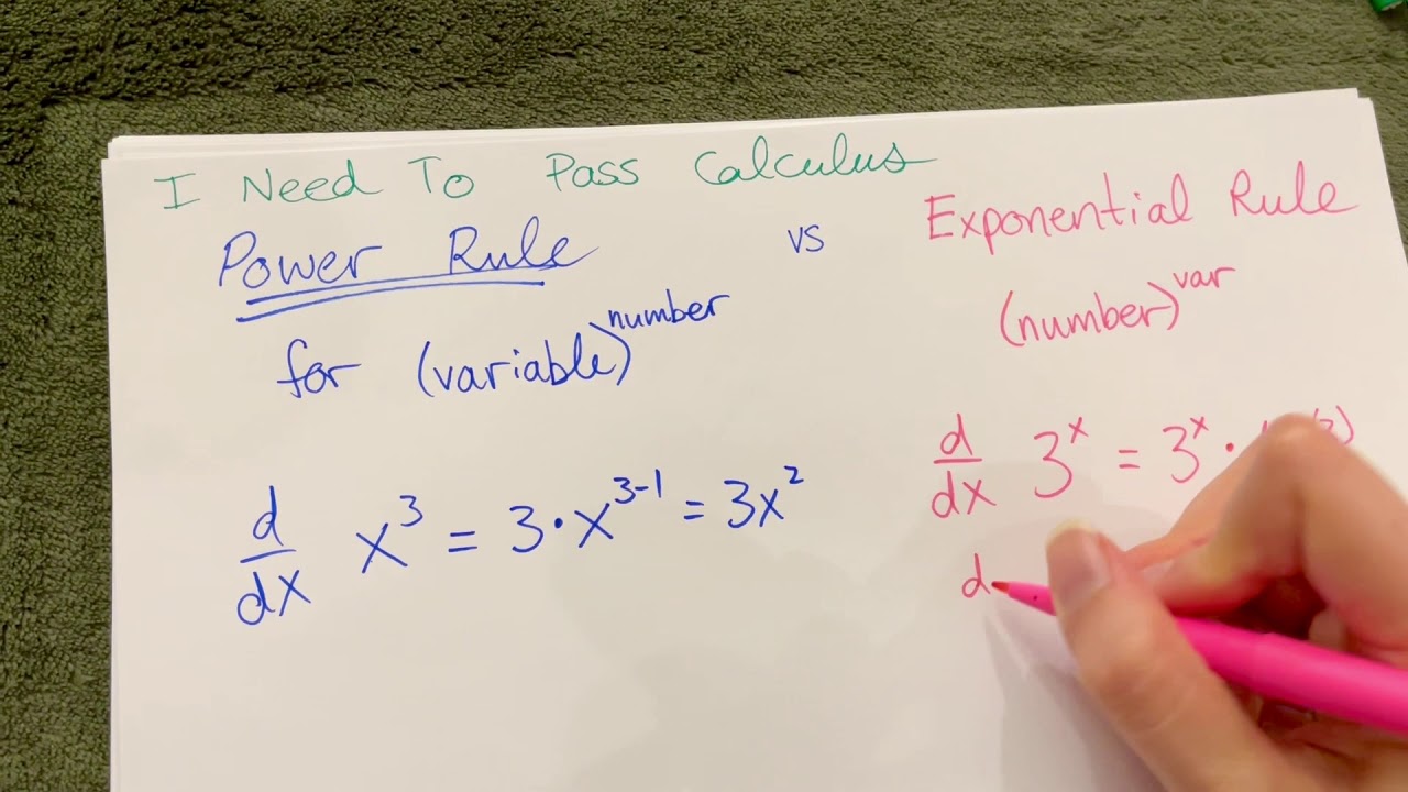 OOPS! When to take the POWER RULE vs the EXPONENTIAL RULE for derivatives (common calculus mistake!)