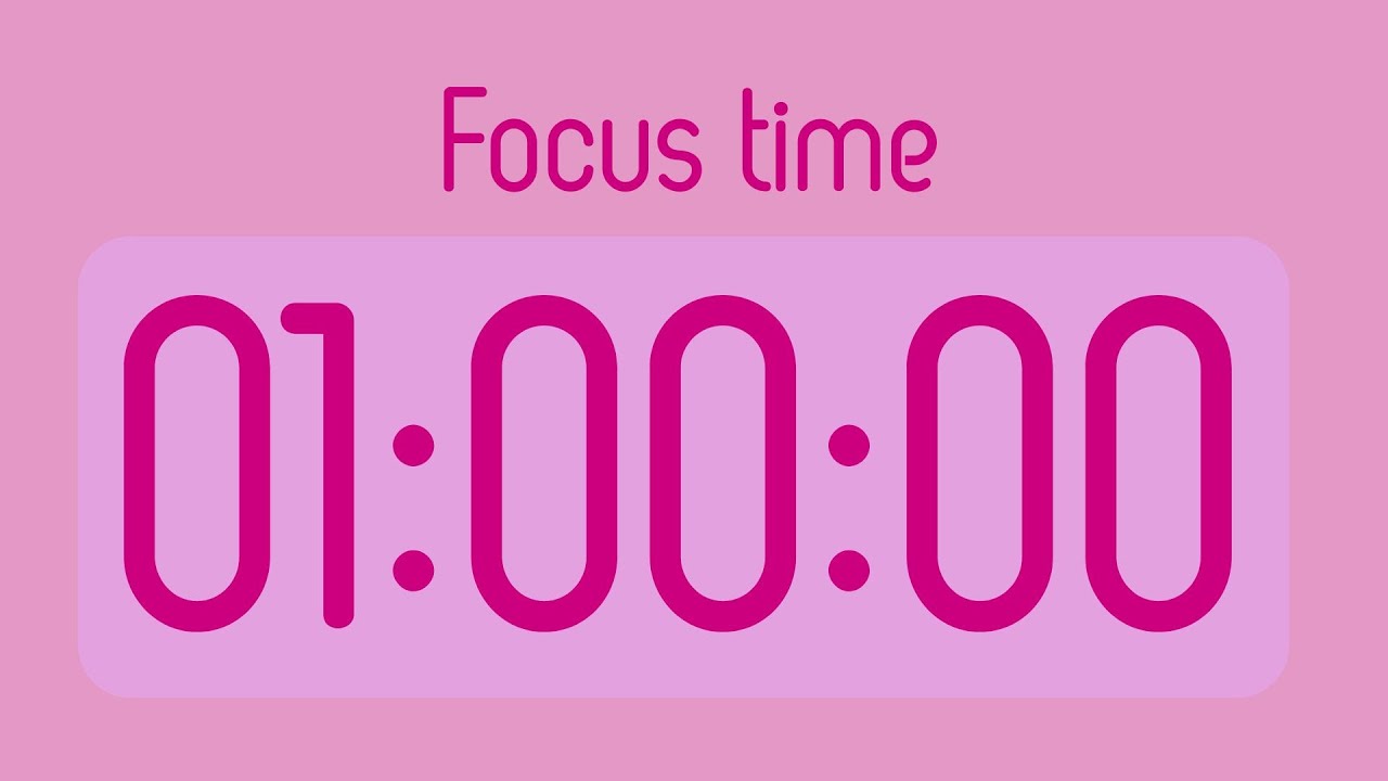 1 Hour Focus Timer 🧡 Pink Background 🧡 ASMR Tick Tock | Deep Focus & Productivity