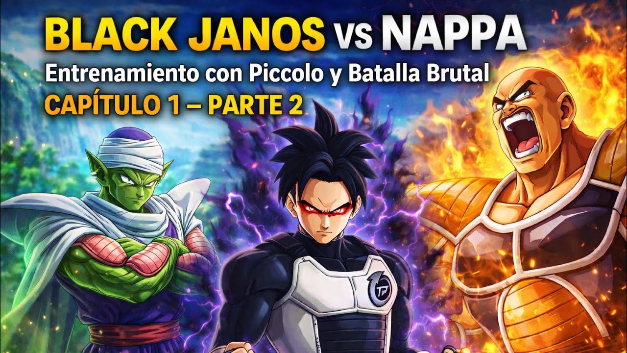 BLACK JANOS VS NAPPA 🔥 Entrenamiento con Piccolo y Batalla Brutal | CAPÍTULO 1 – PARTE 2 #dbz #dbs