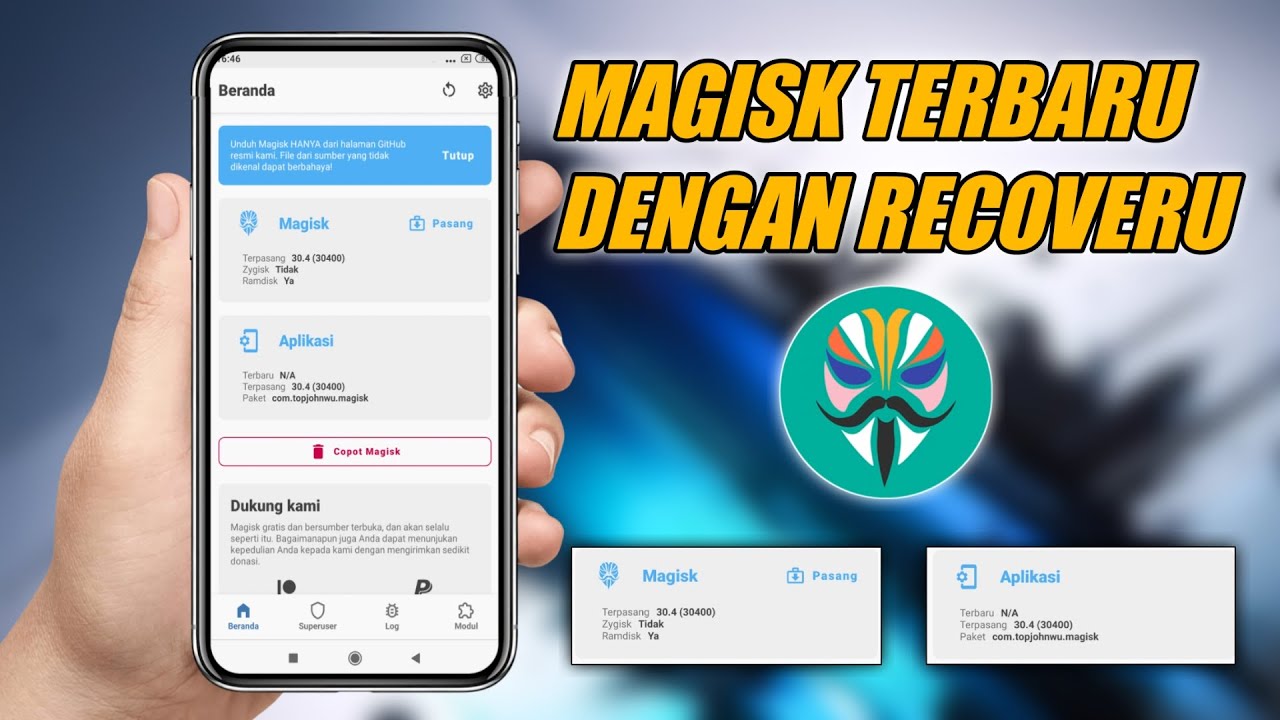 Tutorial lengkap cara pasang magisk versi 30.4 terbaru dengan recovery