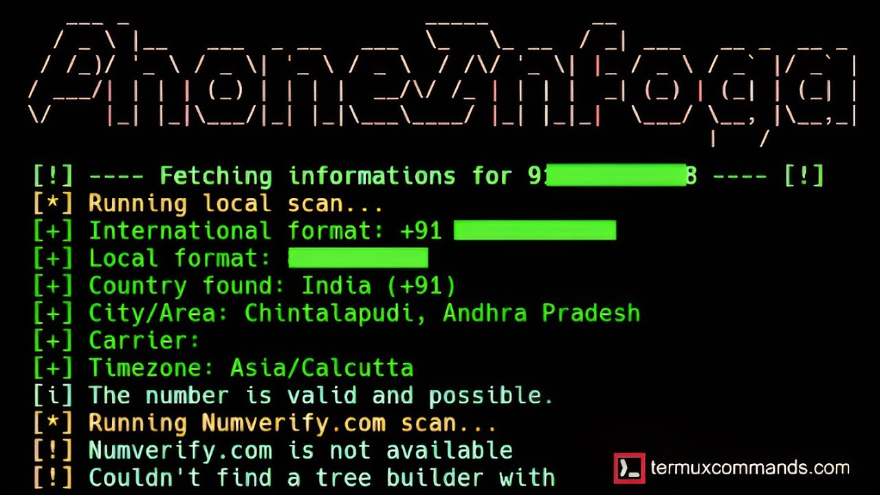 How to Install and Use Phoneinfoga in Termux