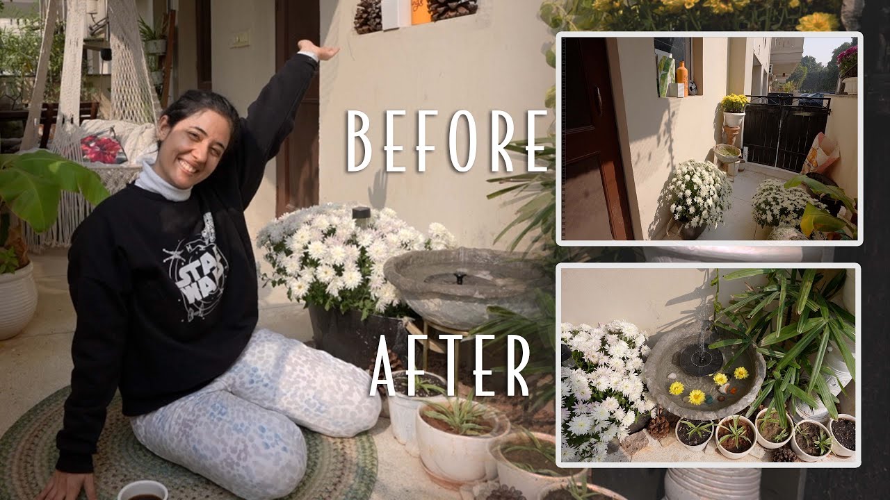 Relaxing Garden Renovation ASMR | Solar water fountain, garden feature DIY