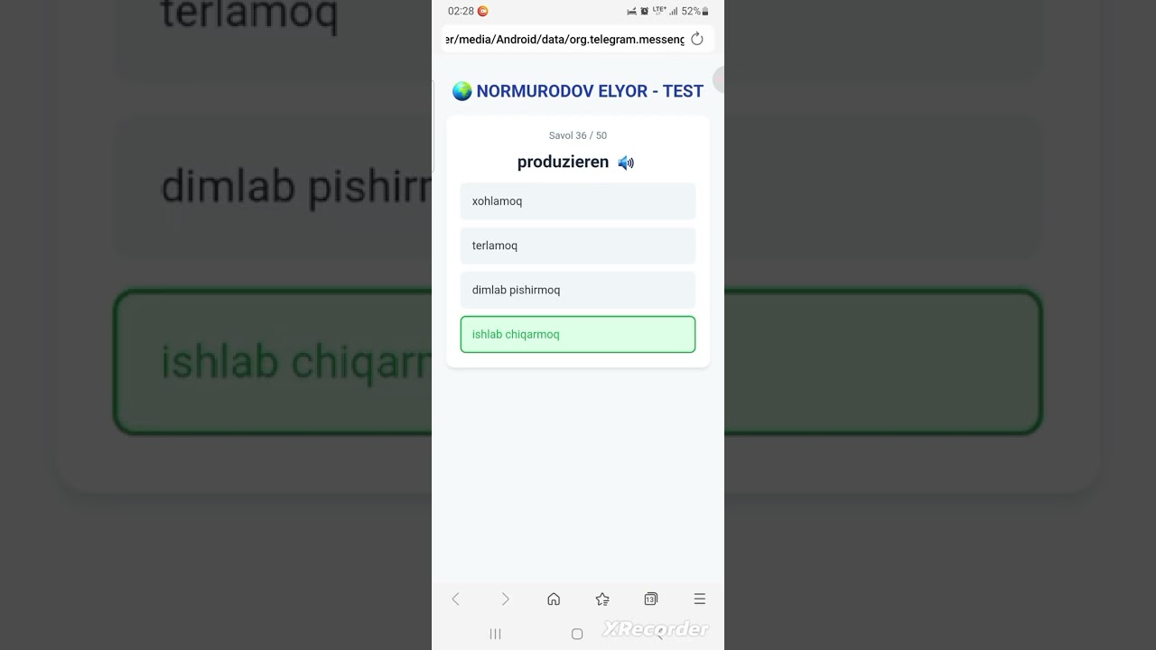 Nemis tili fe'llar 150-200   #deutsch #verben #test #education #nemishorts #shortvideo #wortschatzc1