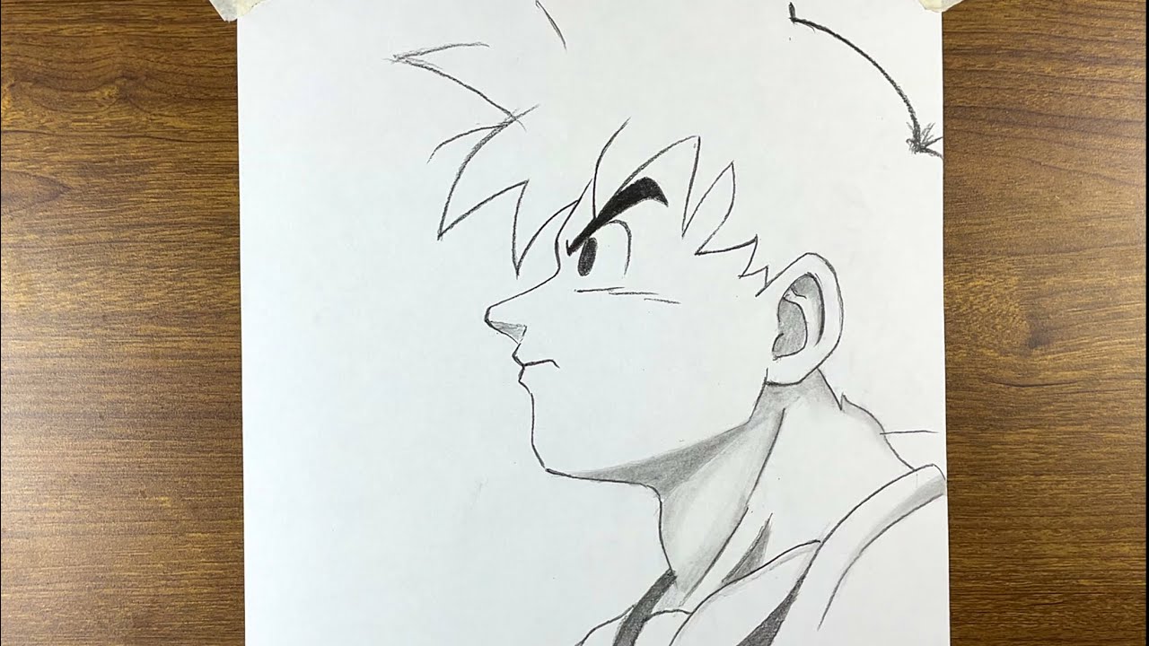 How to draw goku step by step tutorial | Easy anime drawing for beginners | (dragon Ball)