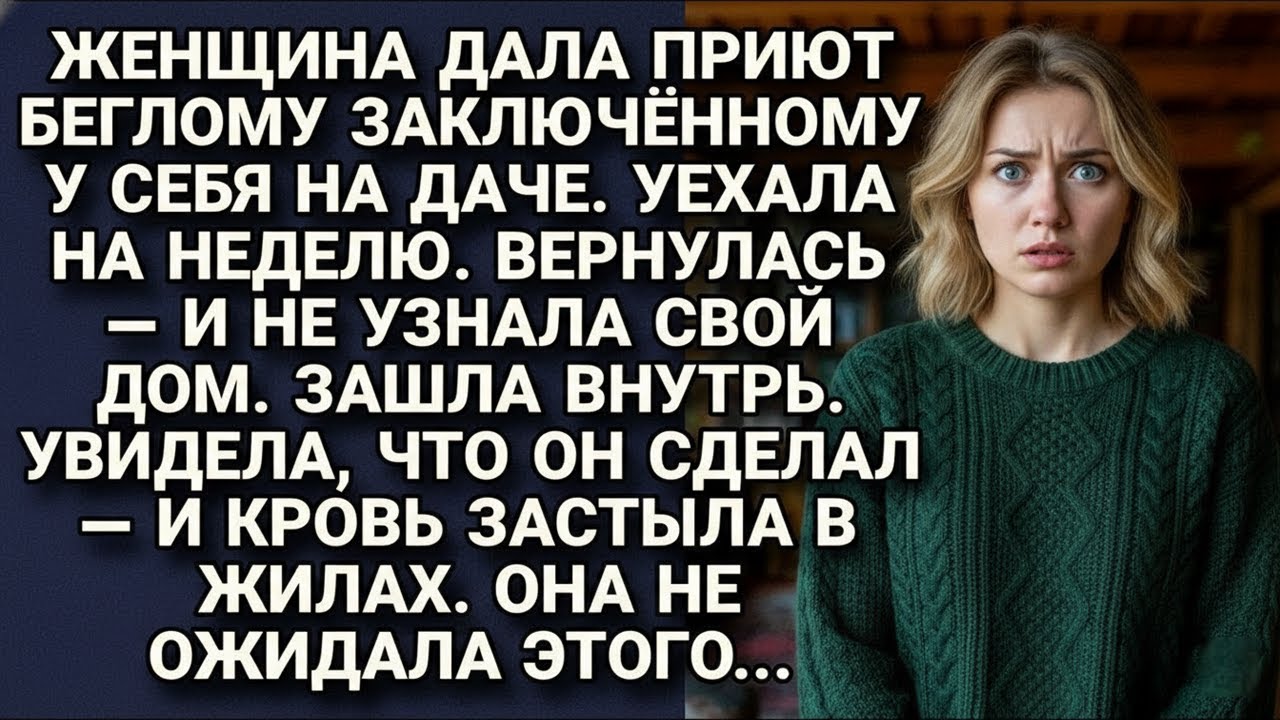 Женщина дала приют беглому заключённому. Уехала на неделю. Вернулась — кровь застыла в жилах...