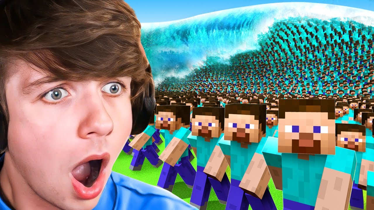 100 Человек Переживают Природные Катаклизмы в Minecraft