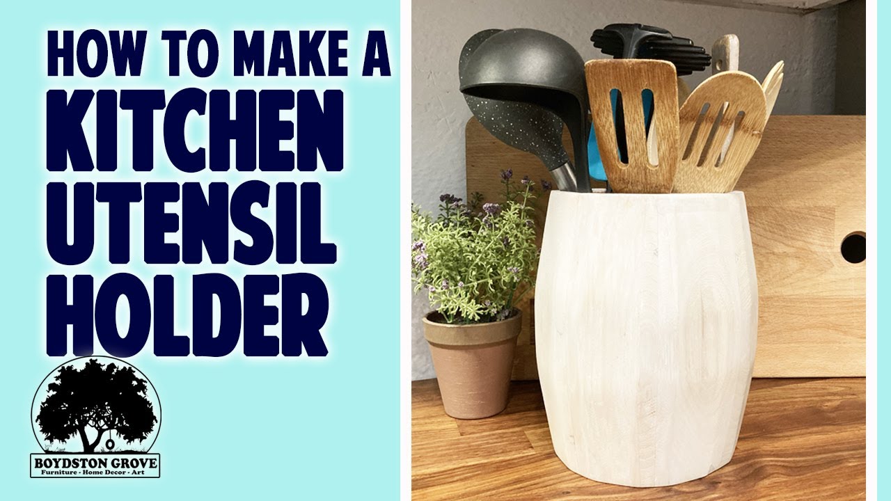 How To Make A Kitchen Utensil Holder // Great Woodworking Project