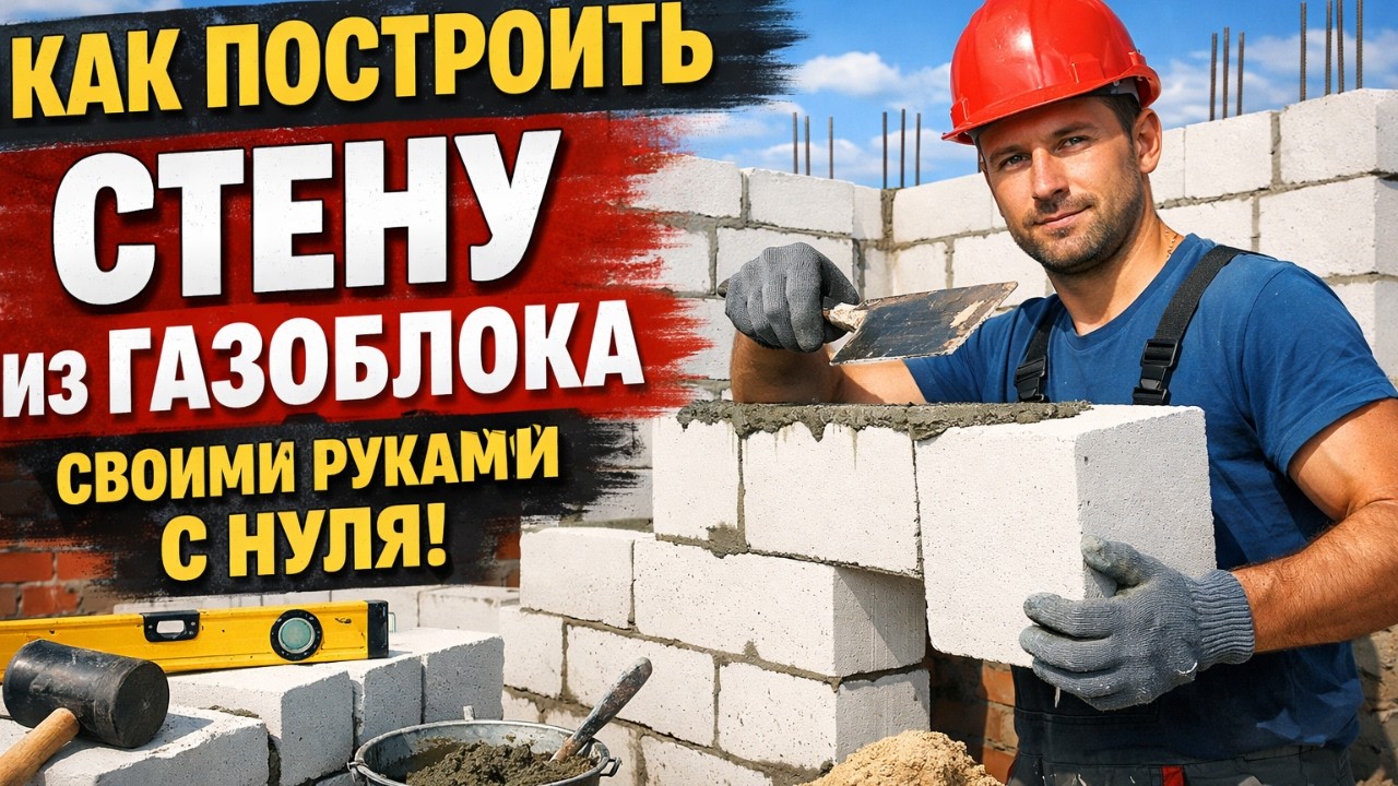 Кладка Газоблока! Как Построить Стену Своими Руками #diy
