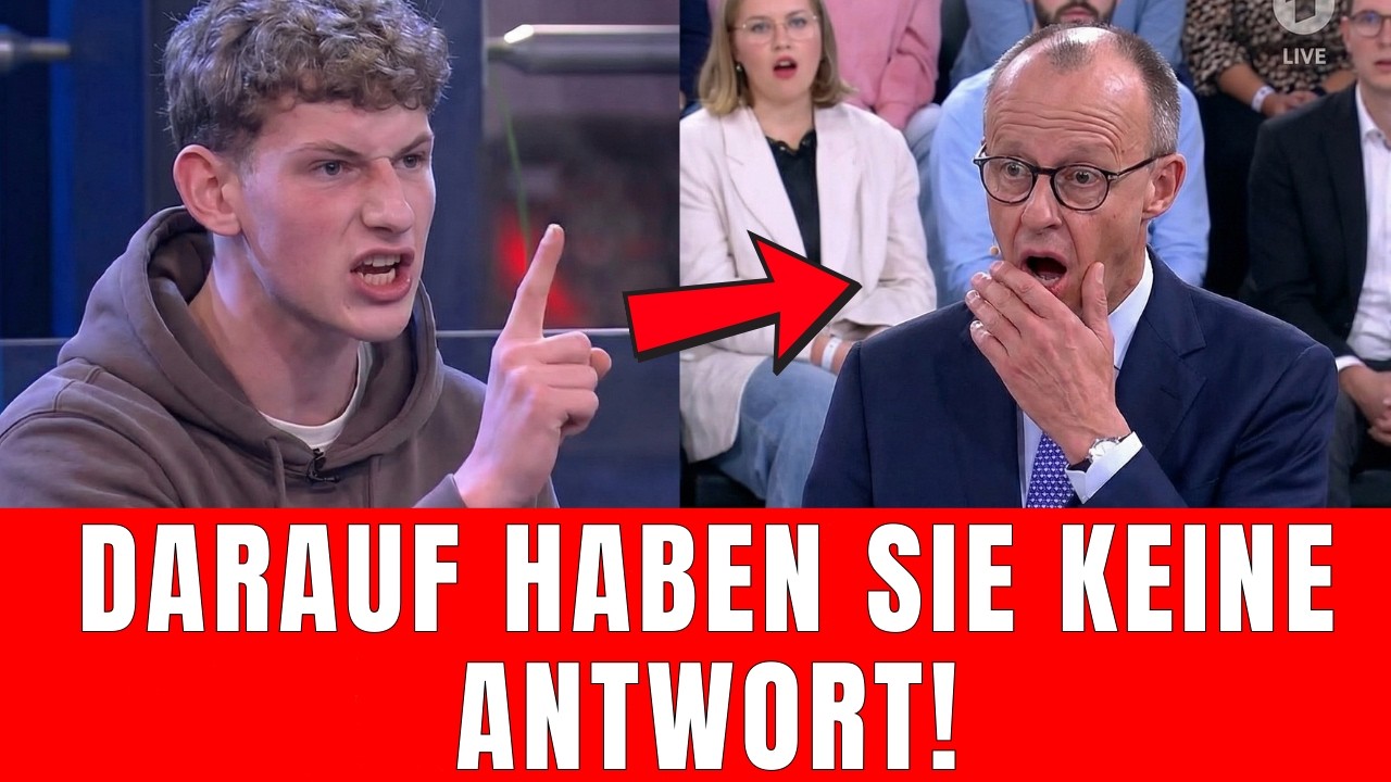 💥UNGLAUBLICH: Merz in PANIK, als junger Mann DIESE Frage stellt!