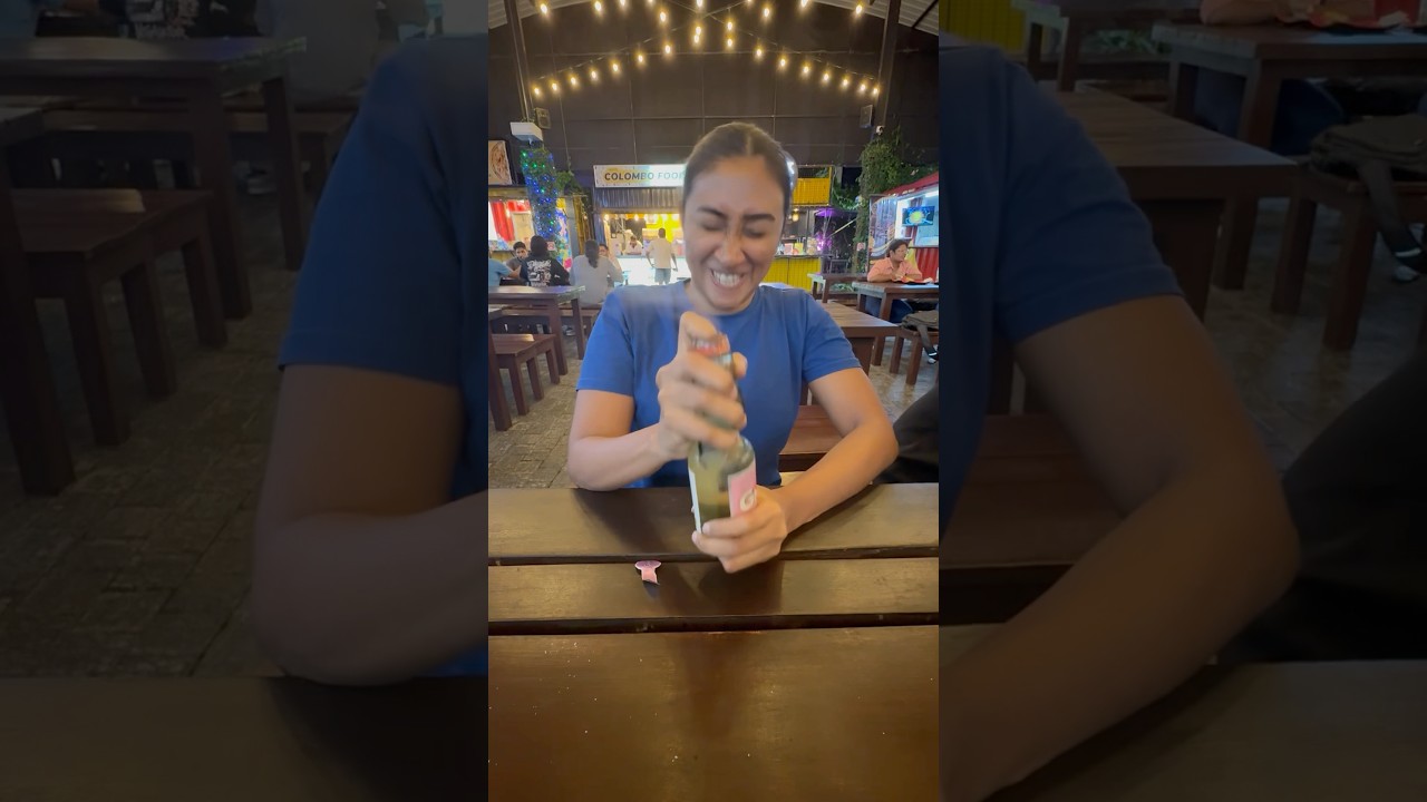 A Sri Lankan is trying ” Goli Soda “ 😅😅😅 