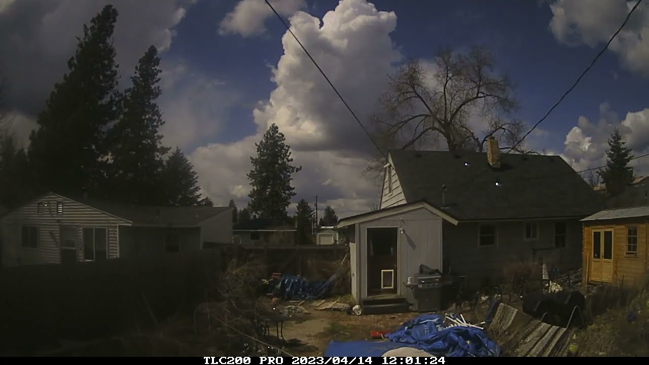 Full day time-lapse with convection  and Shiveluch Volcanic clouds overhead - 04/14/2023