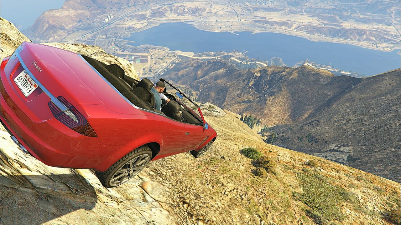 GTA 5 - Driving Cars off Mt Chiliad (GTA 5 Crashes/Ragdolls) Ep.10