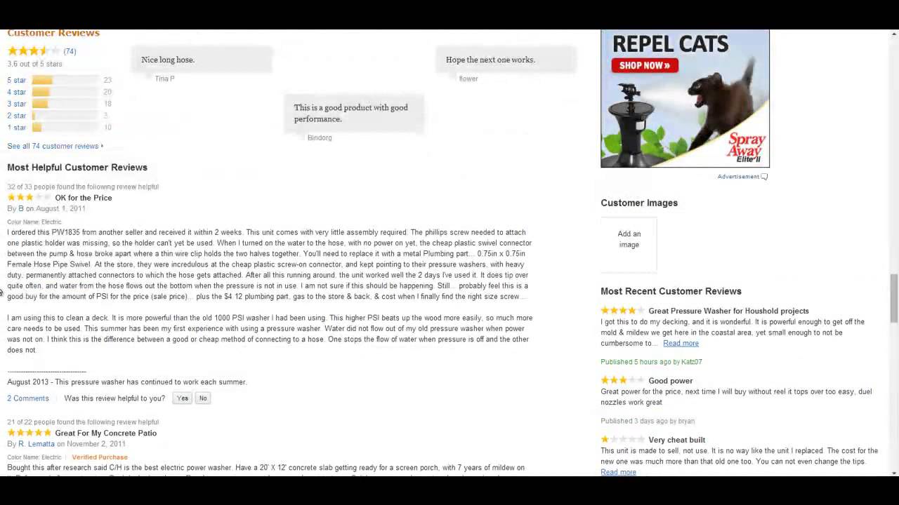Campbell Hausfeld PW1835 1800 PSI Electric Pressure Washer
