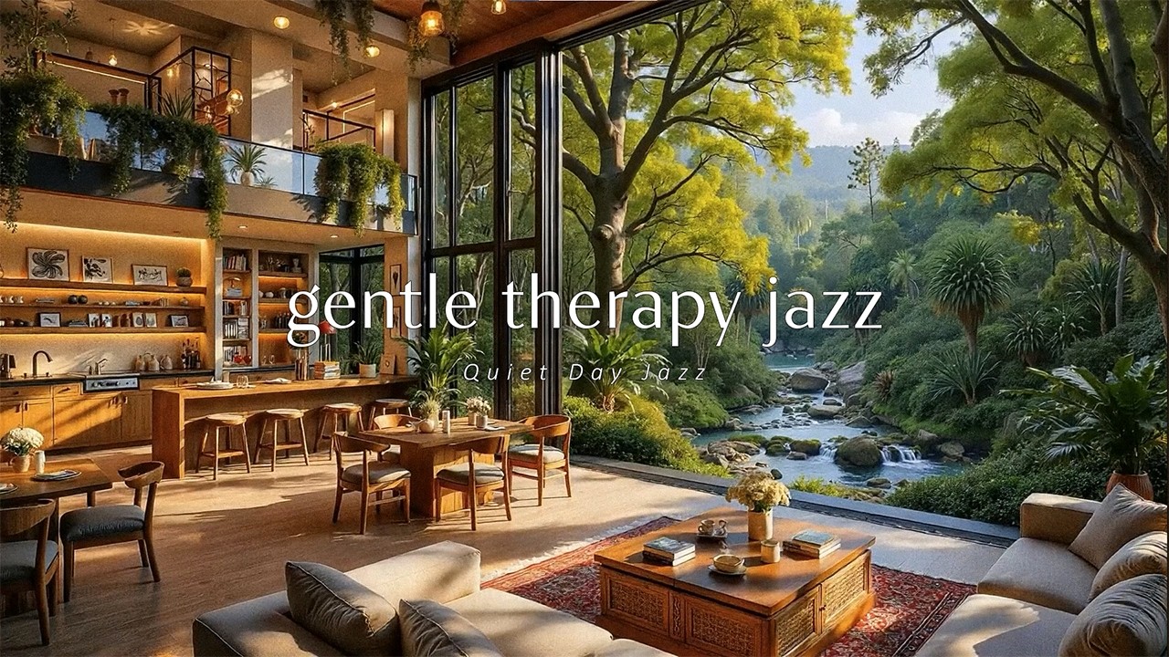 Gentle Therapy Jazz in Calm Forest Ambience | Soothing Jazz Background to Healing Your Quiet Mind