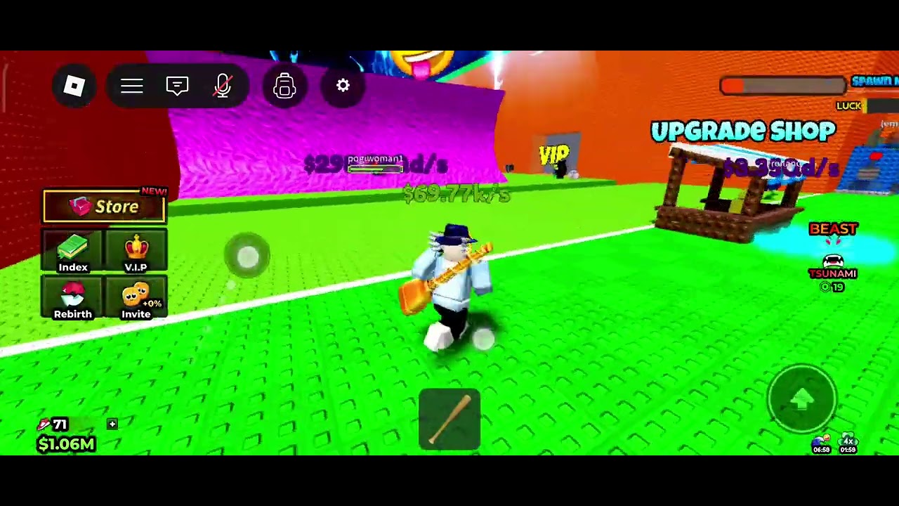 Playing escape the tsunami for brain rot game