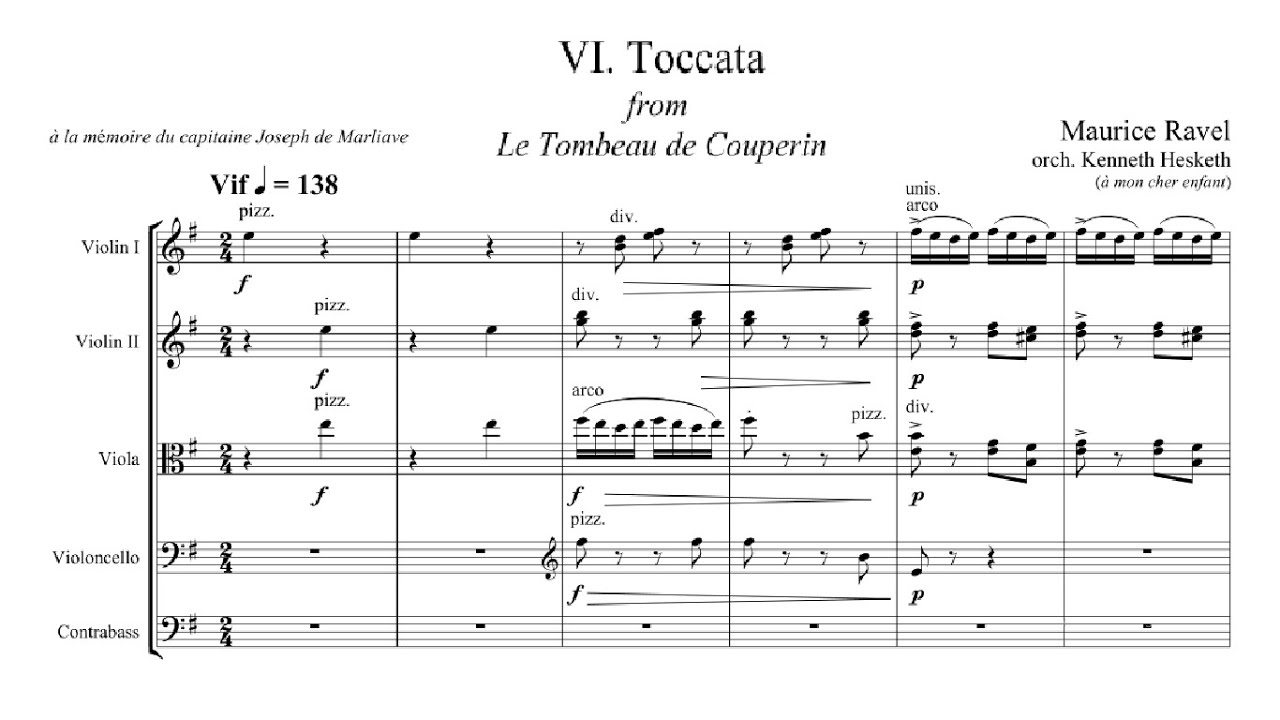 Maurice Ravel - Le Tombeau de Couperin (orchestration completed by K. Hesketh) [with full score]
