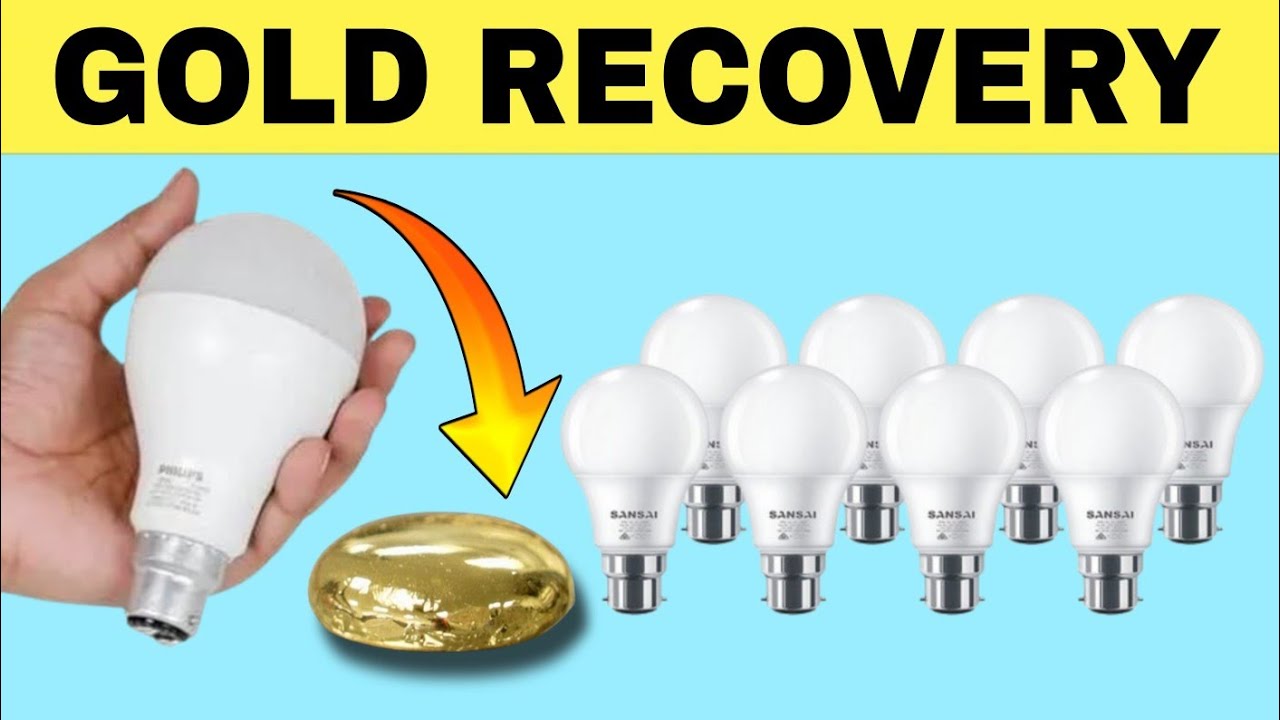 Gold Recovery From Led Bulb / Gold From Electric Parts #gold #experiment 